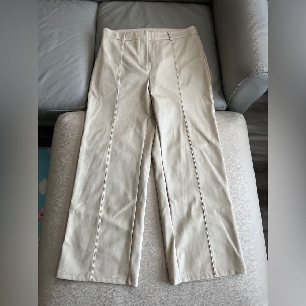 NWT - 7 for All Mankind Women’s Faux Leather Straight Pants - Size L